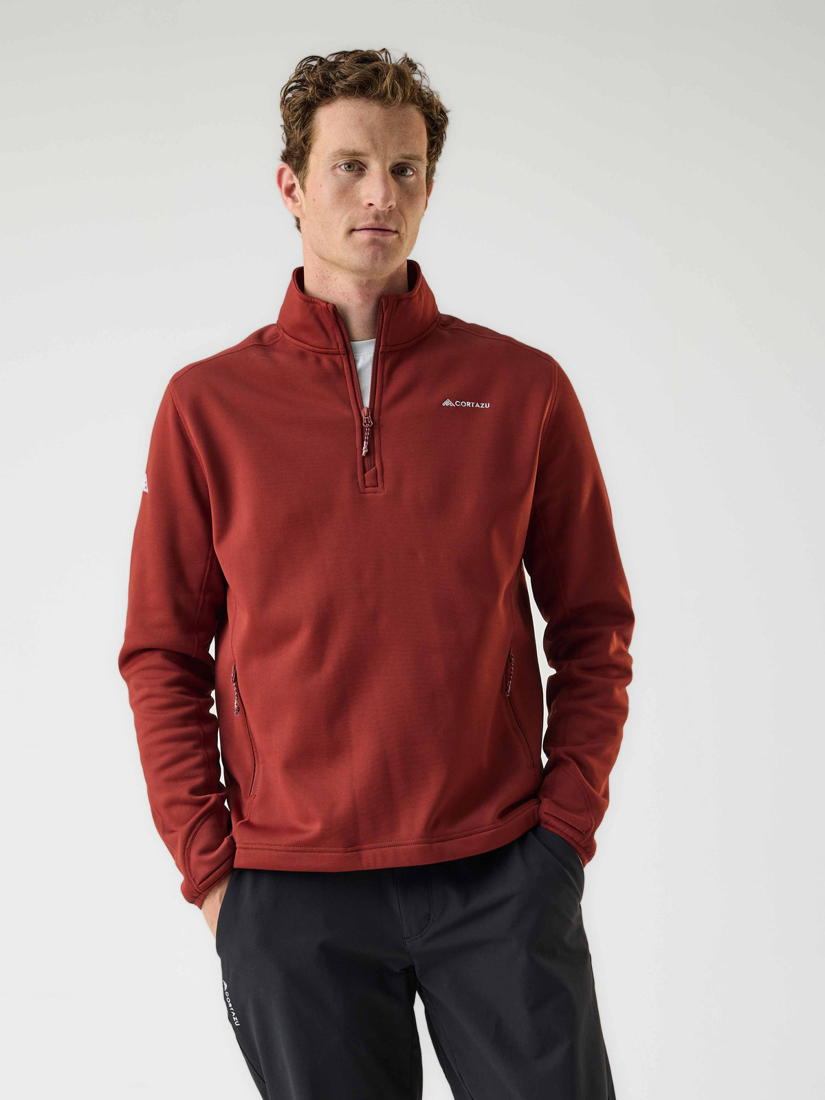 AR Fleece Half-Zip Roestbruin | Heren