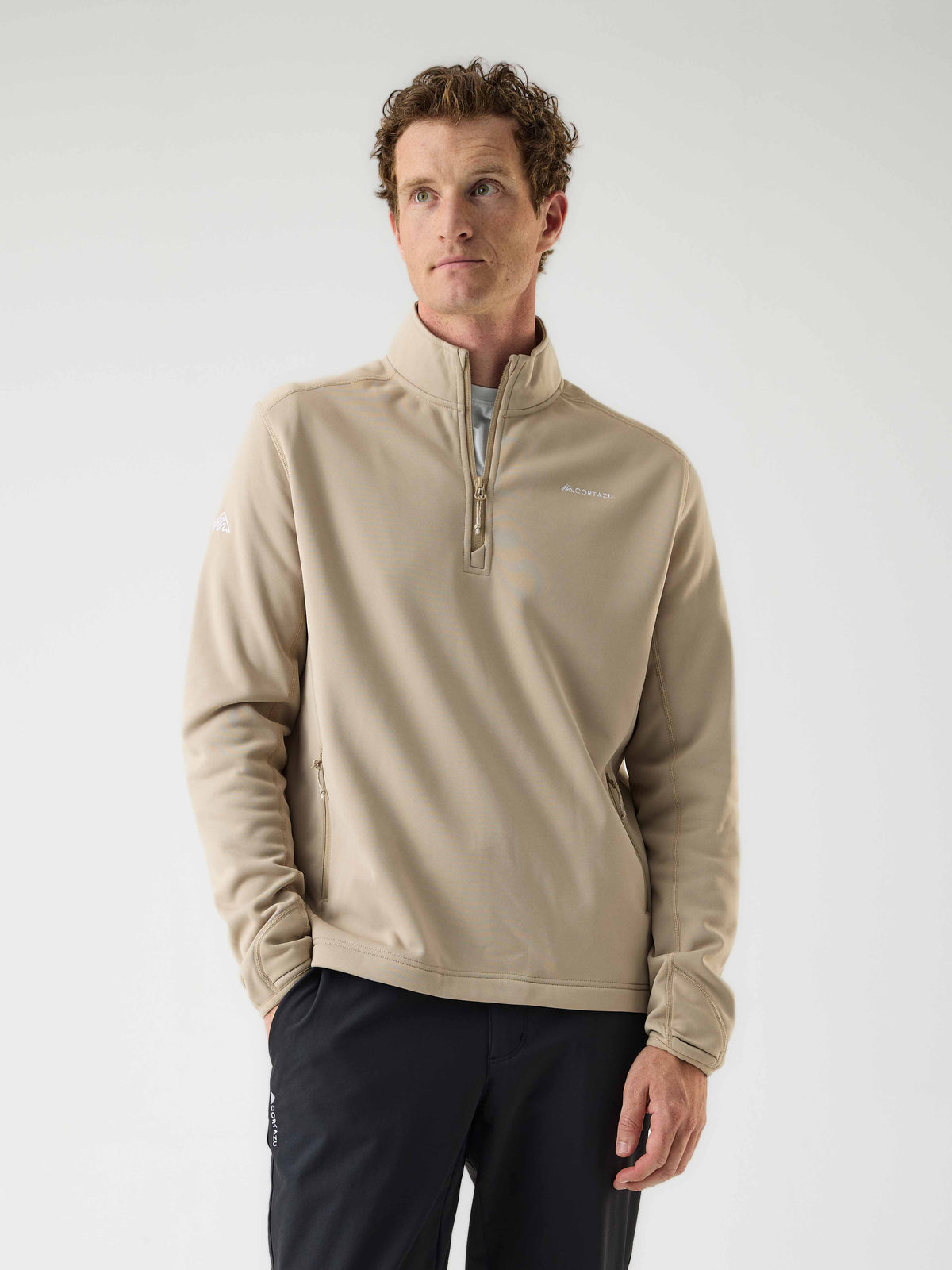AR Fleece Half-Zip Beige | Heren