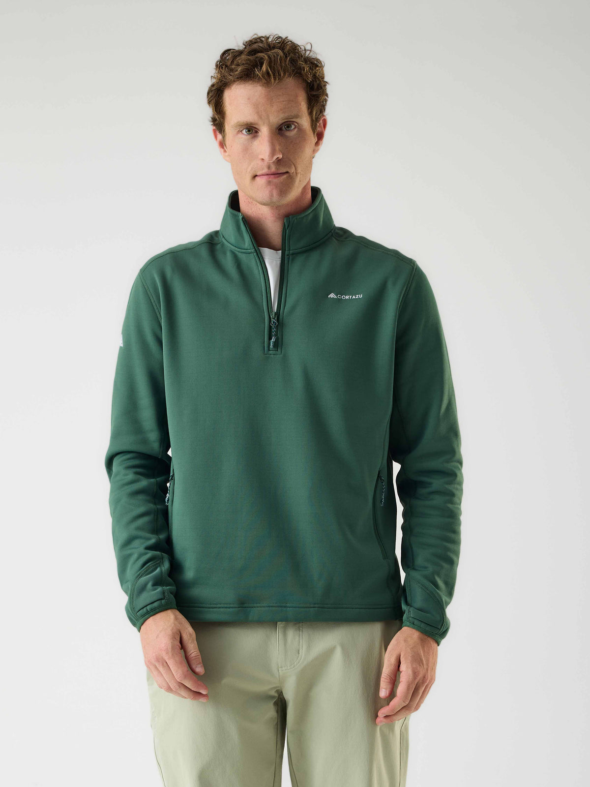 AR Fleece Half-Zip Donkergroen | Heren