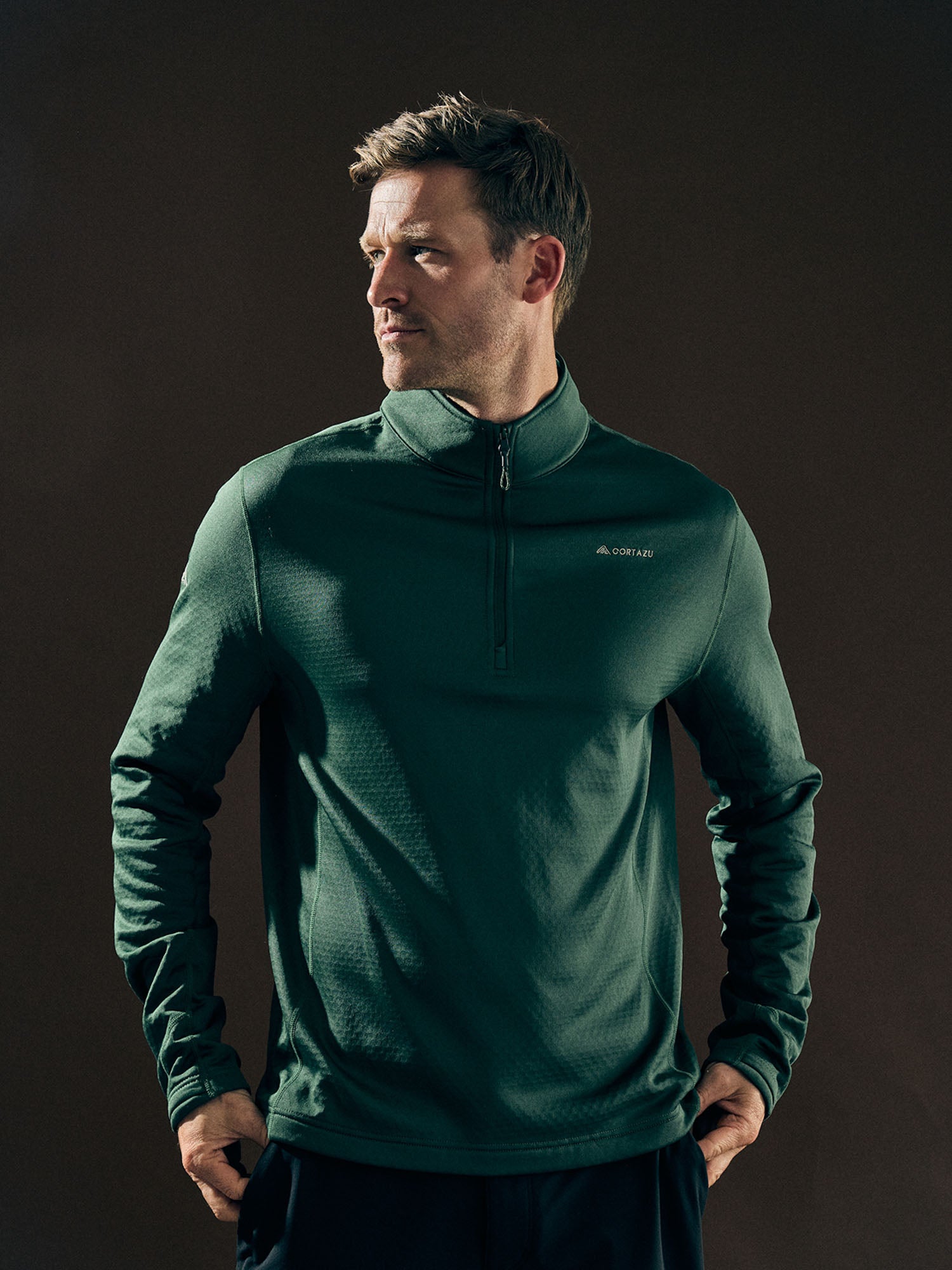 AR Lichtgewicht Fleece Half-Zip 10M Donkergroen | Heren