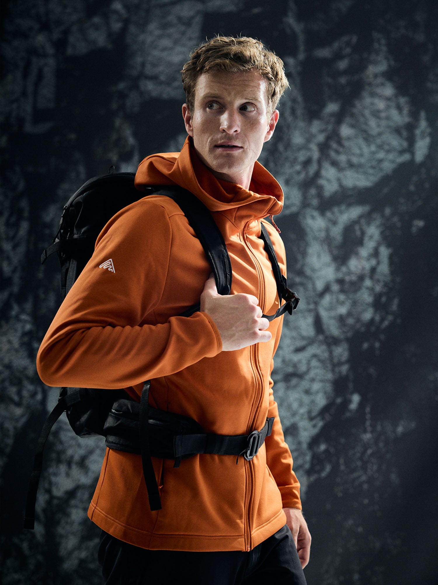 AR Fleece Hooded 10M Burned Orange | Heren 