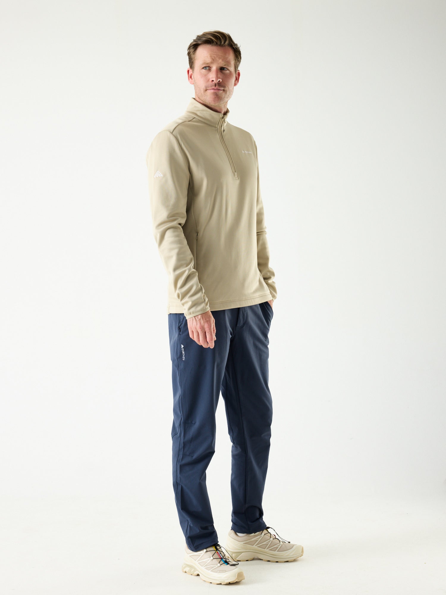 AR Fleece Half-Zip 10M Beige | Heren