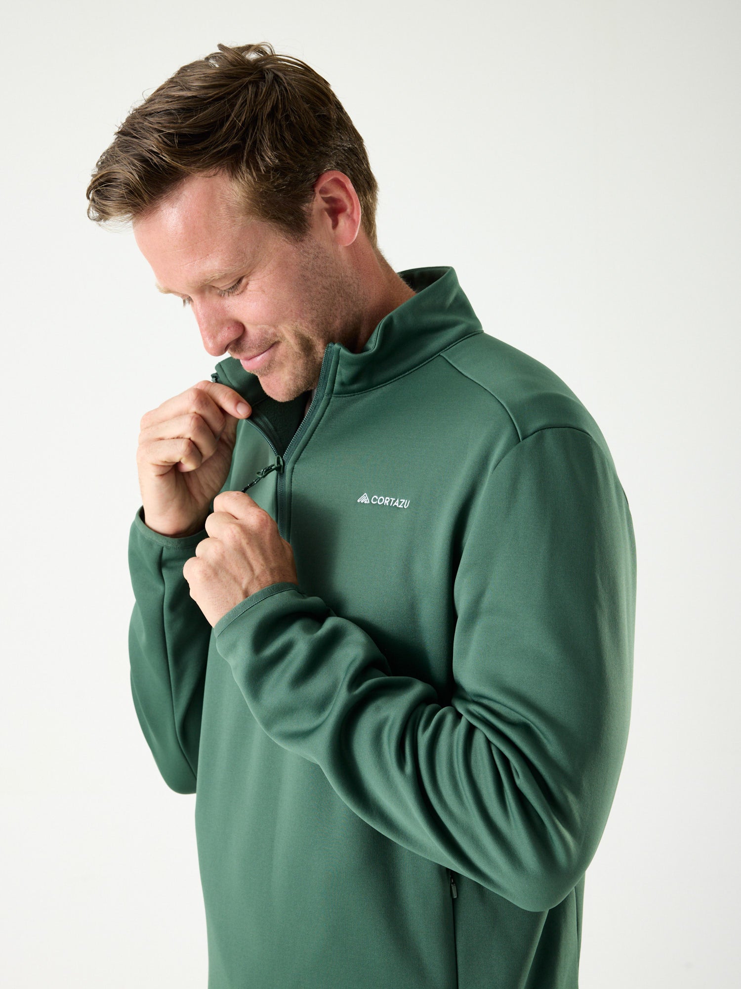 AR Fleece Half-Zip 10M Donkergroen | Heren