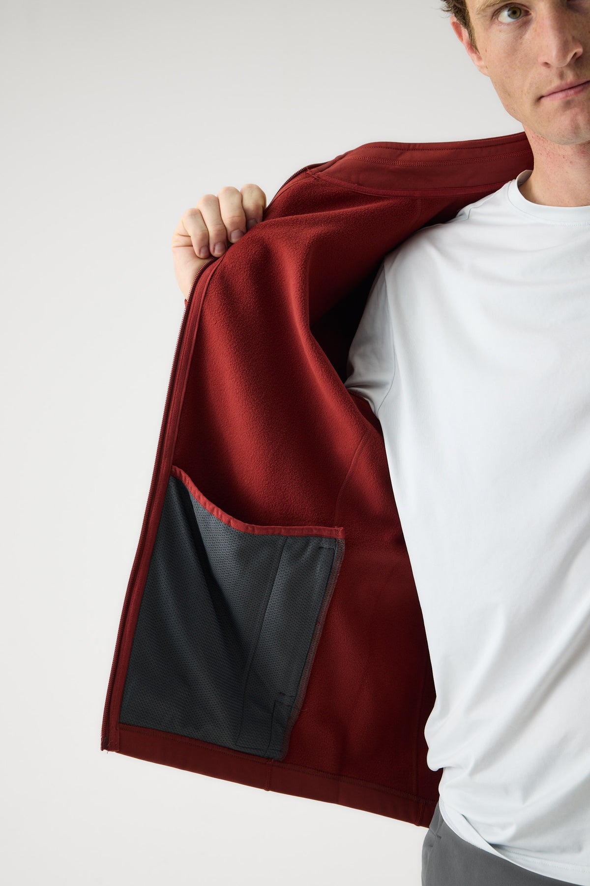 AR Fleece Russet Red | Heren