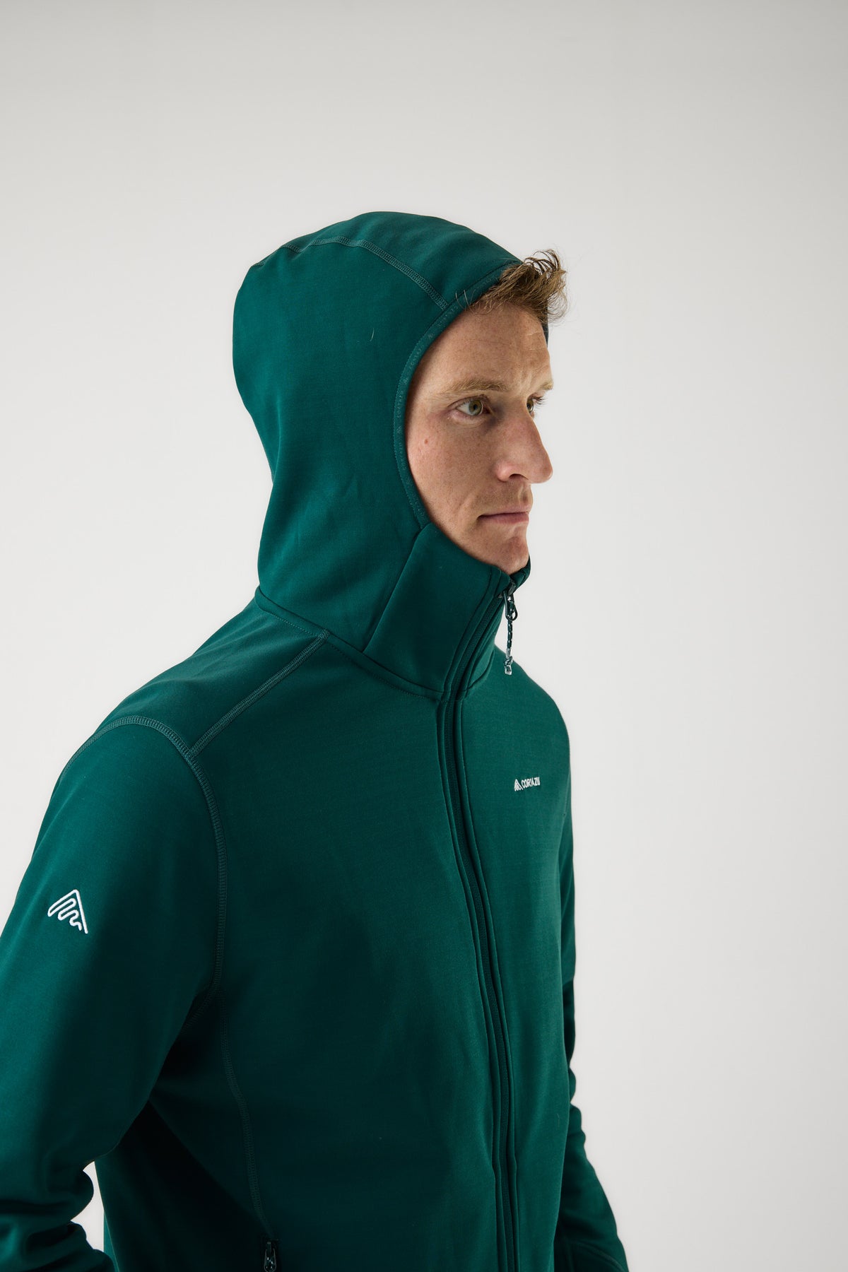 AR Fleece Hooded Forest Green | Heren