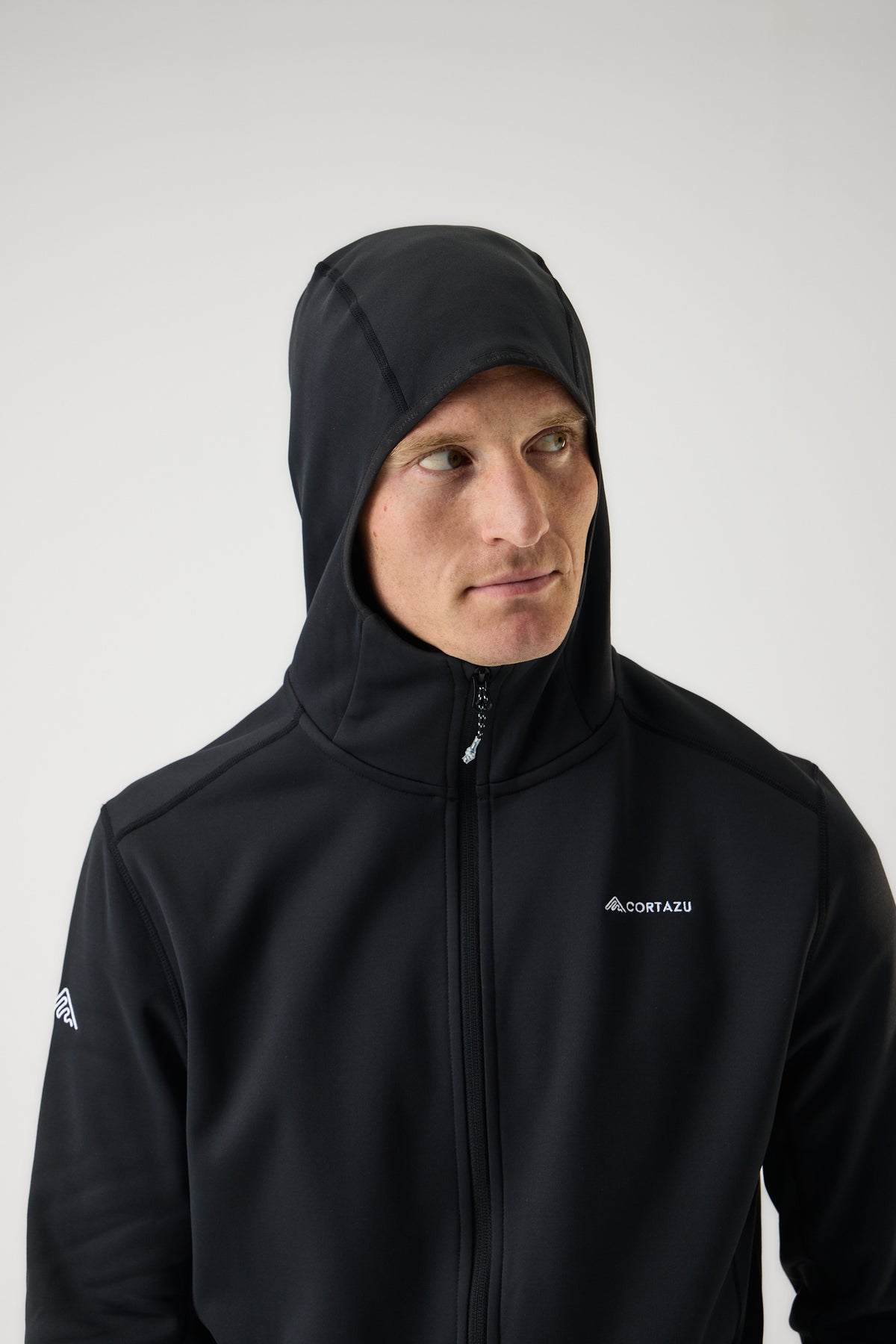 AR Fleece Hooded Zwart | Heren