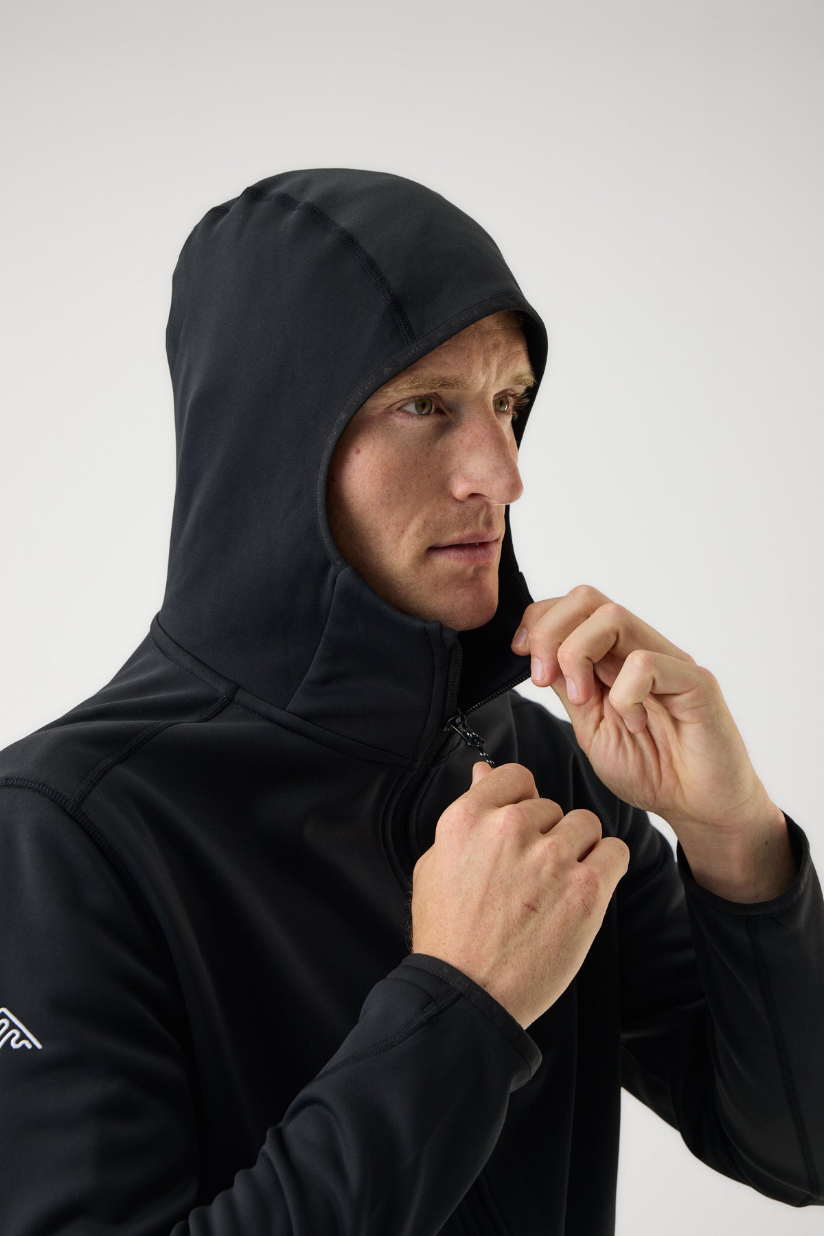 AR Fleece Hooded Zwart | Heren