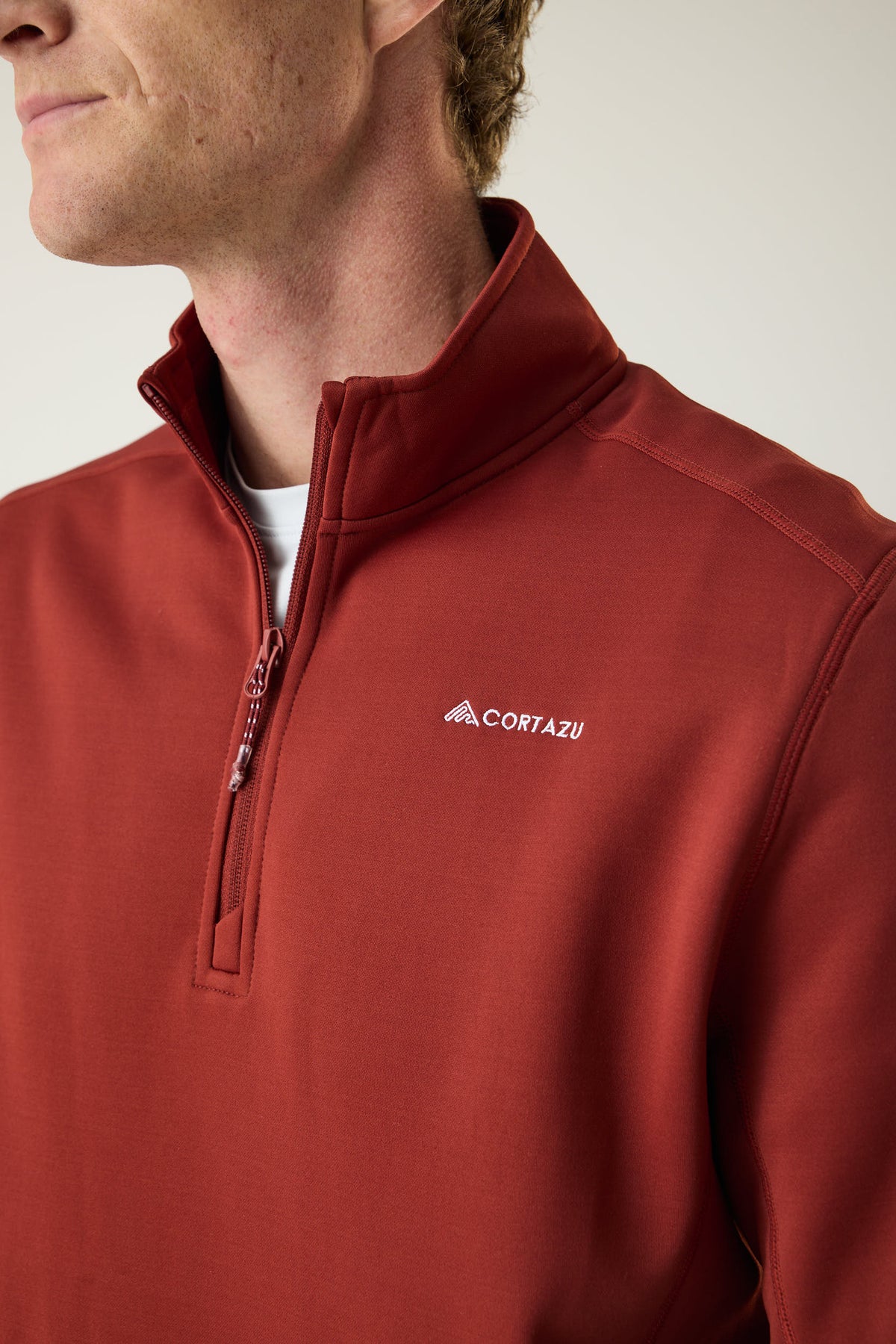 AR Fleece Half-Zip Roestbruin | Heren