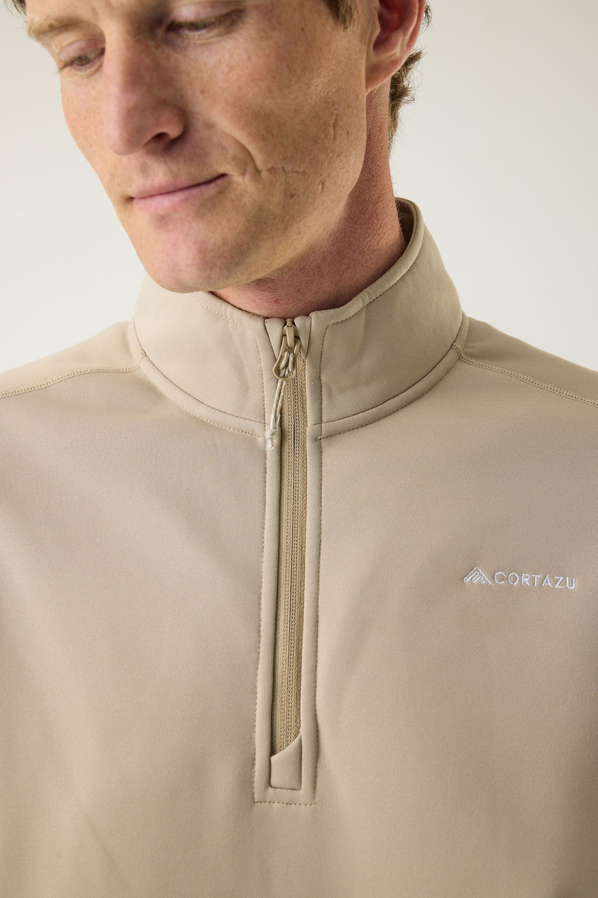 AR Fleece Half-Zip Beige | Heren