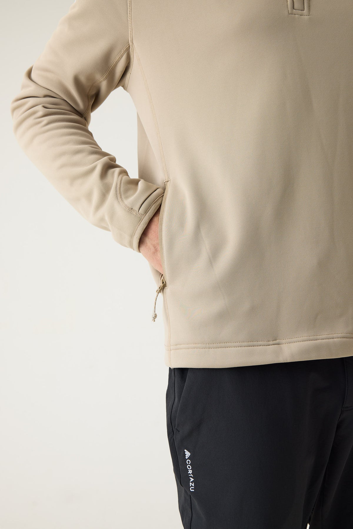 AR Fleece Half-Zip Beige | Heren