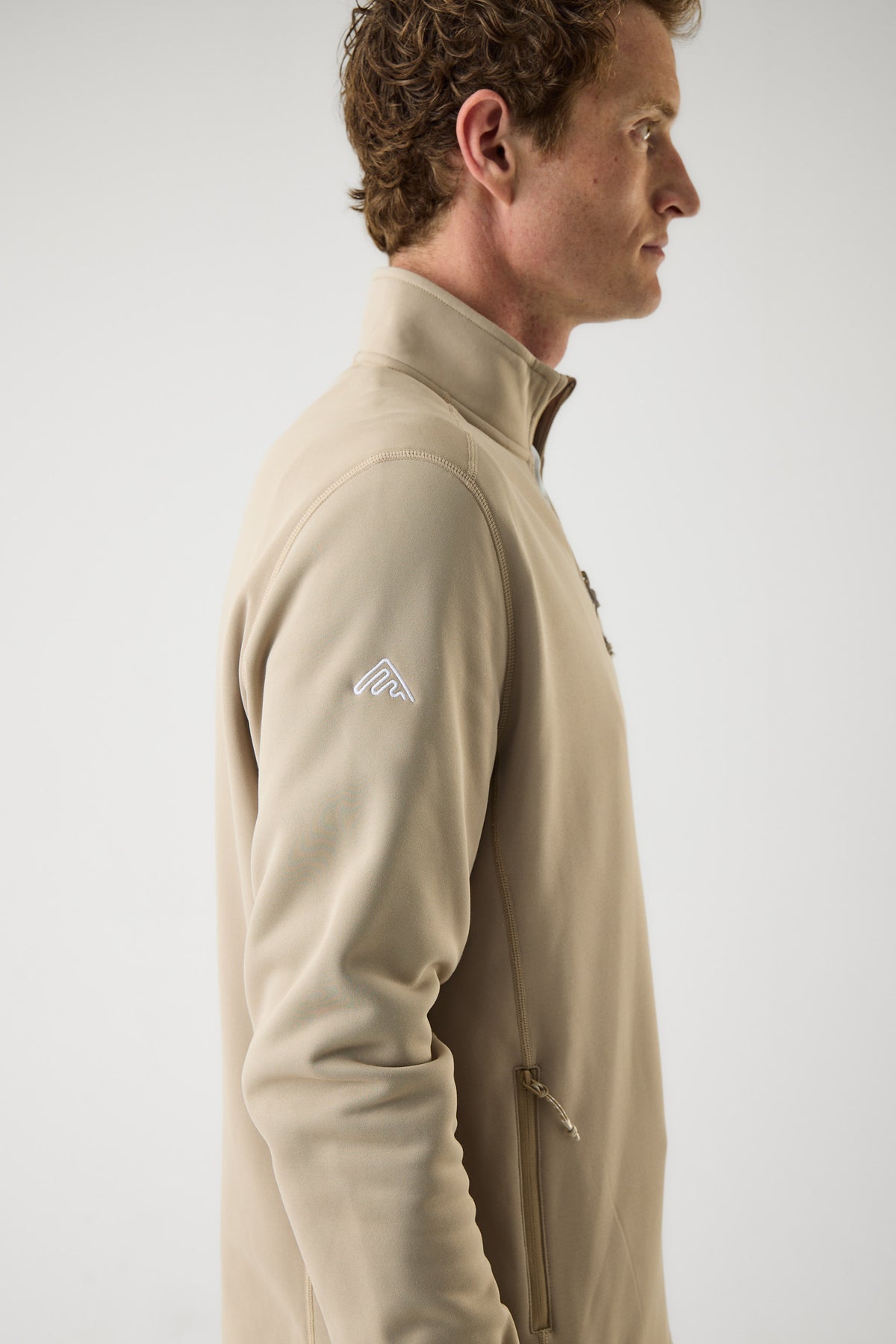 AR Fleece Half-Zip Beige | Heren