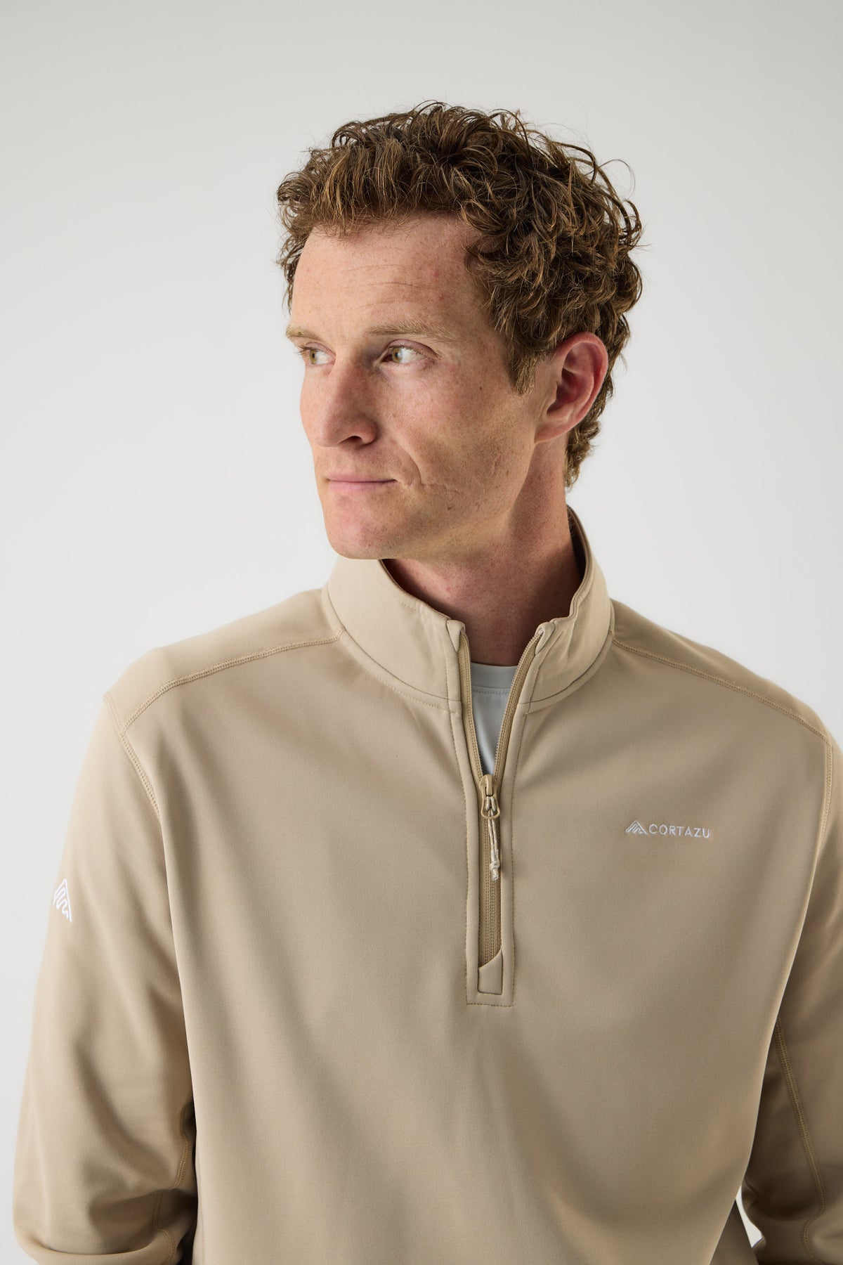 AR Fleece Half-Zip Beige | Heren