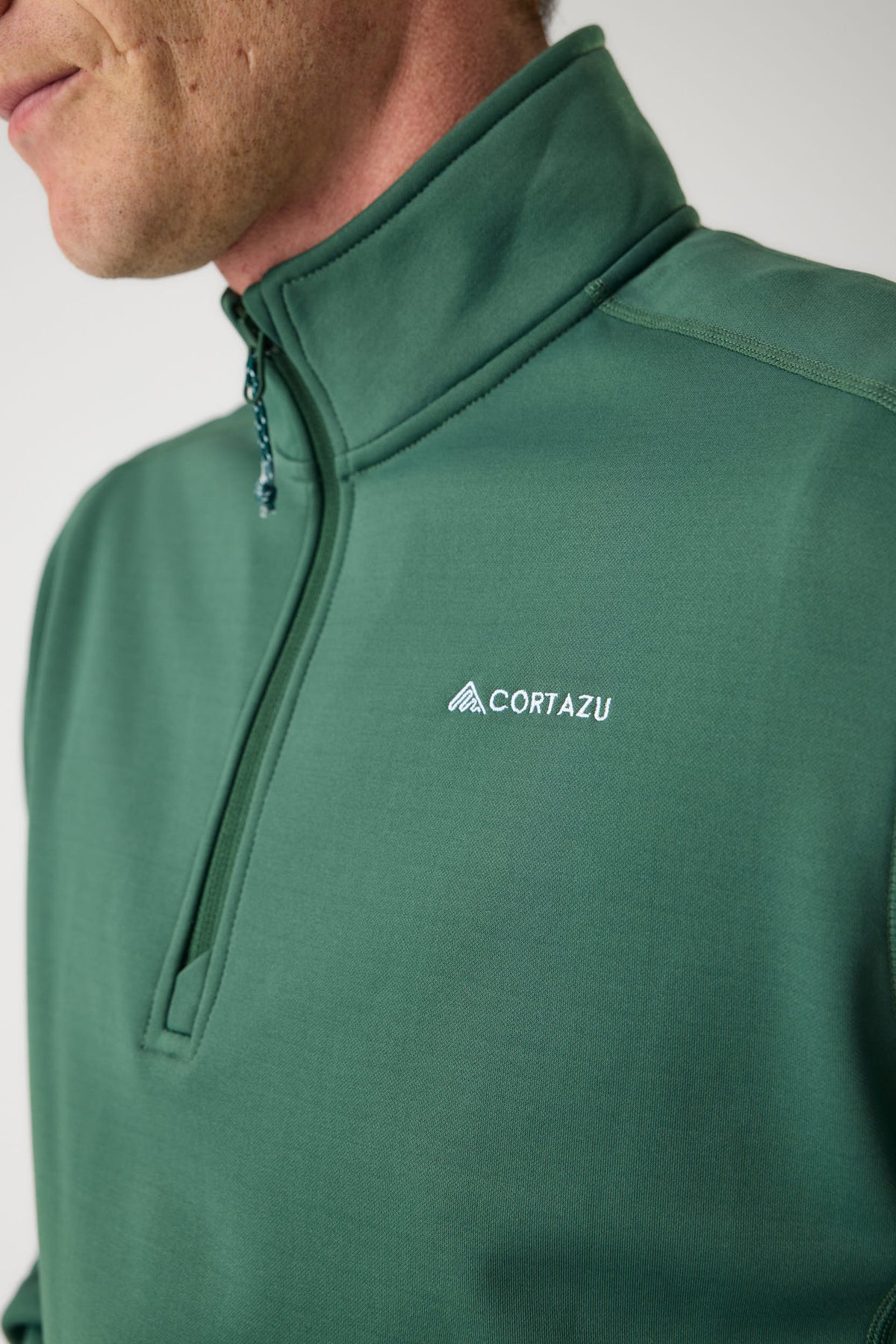 AR Fleece Half-Zip Donkergroen | Heren