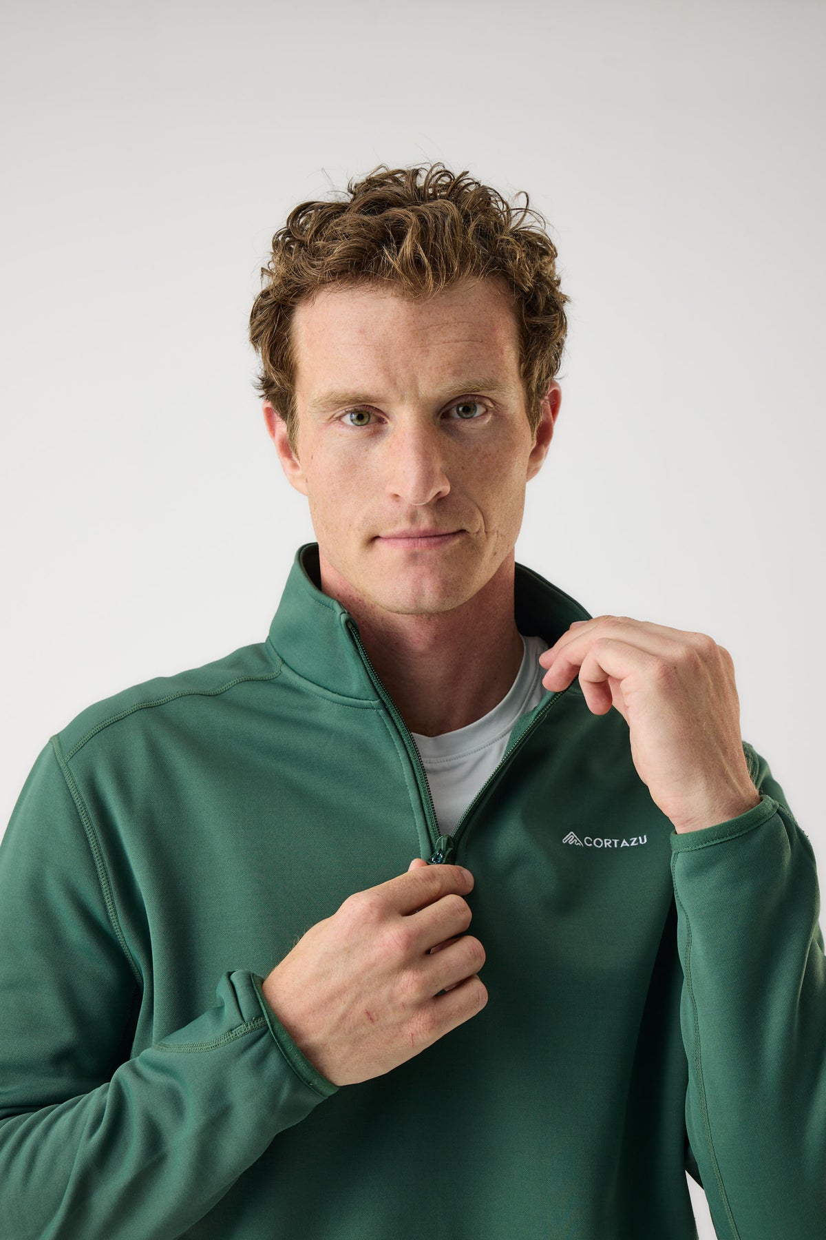 AR Fleece Half-Zip Donkergroen | Heren