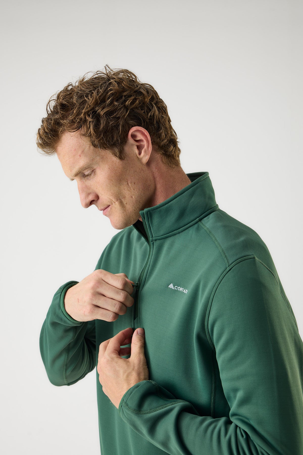 AR Fleece Half-Zip Donkergroen | Heren