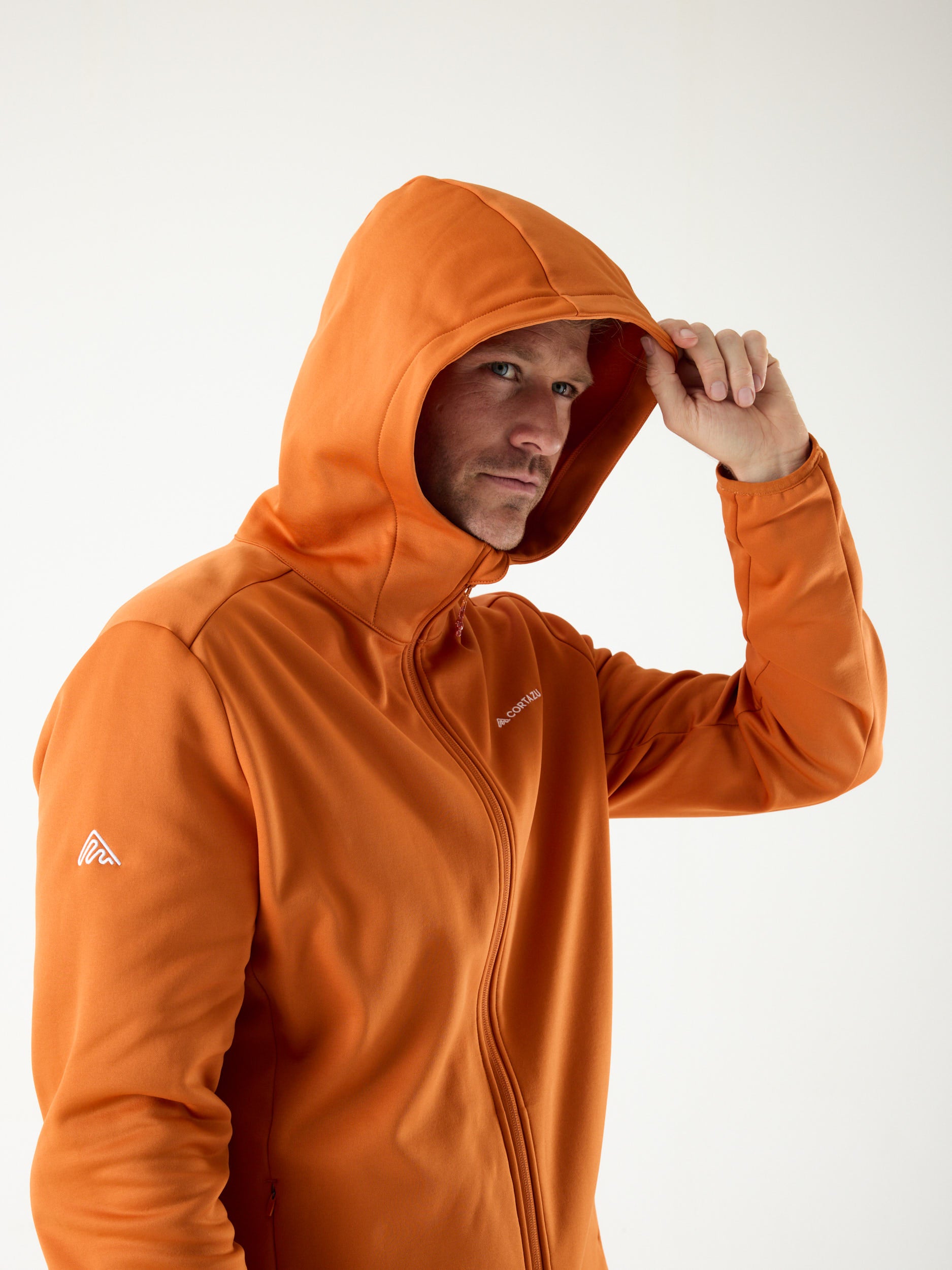 AR Fleece Hooded 10M Burned Orange | Heren 