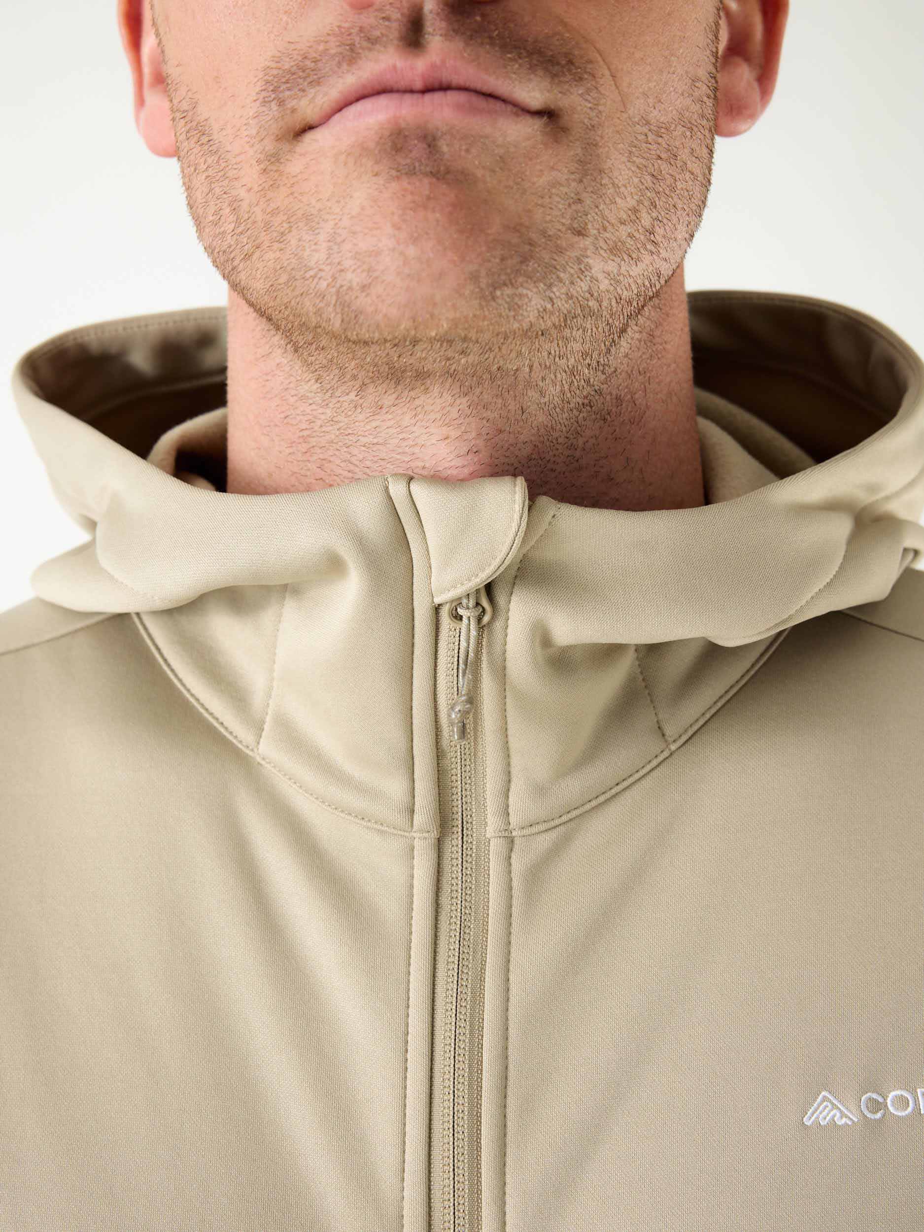 AR Fleece Hooded 10M Beige | Heren 