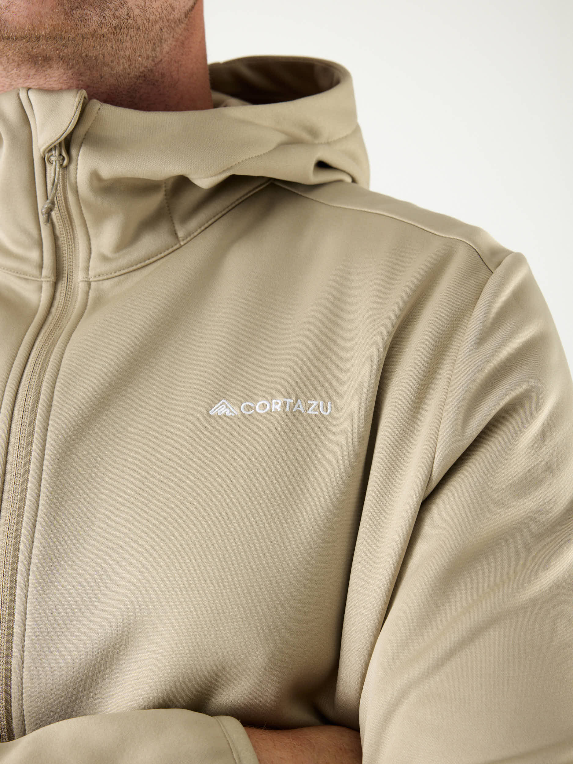 AR Fleece Hooded 10M Beige | Heren 