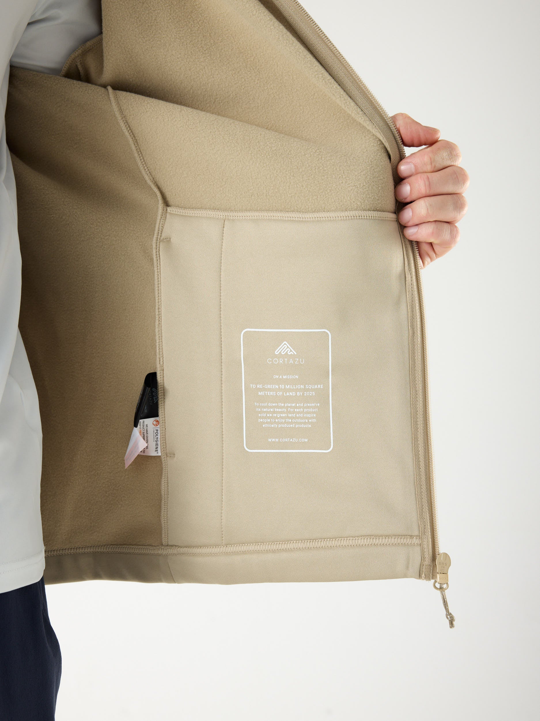 AR Fleece Hooded 10M Beige | Heren 