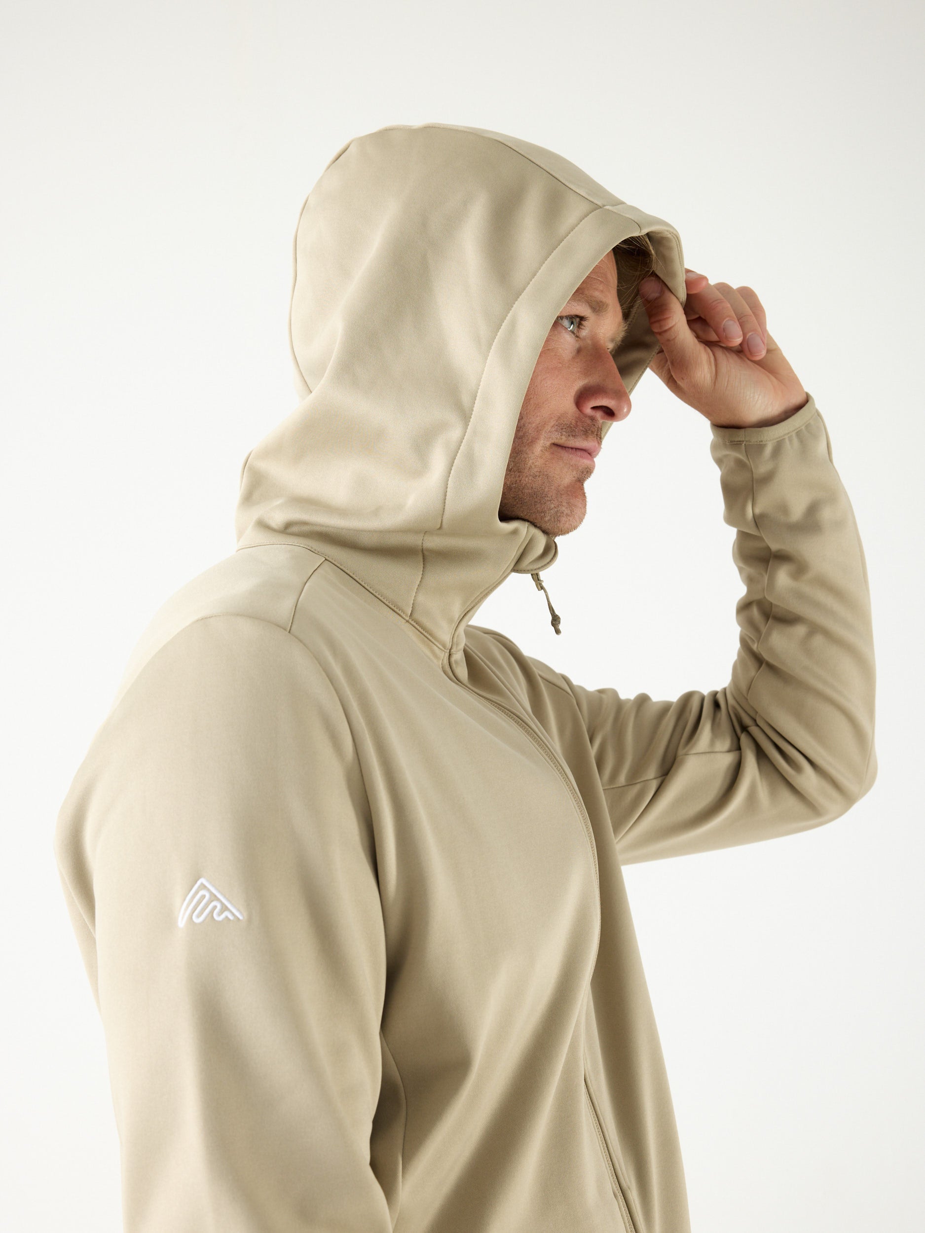 AR Fleece Hooded 10M Beige | Heren 