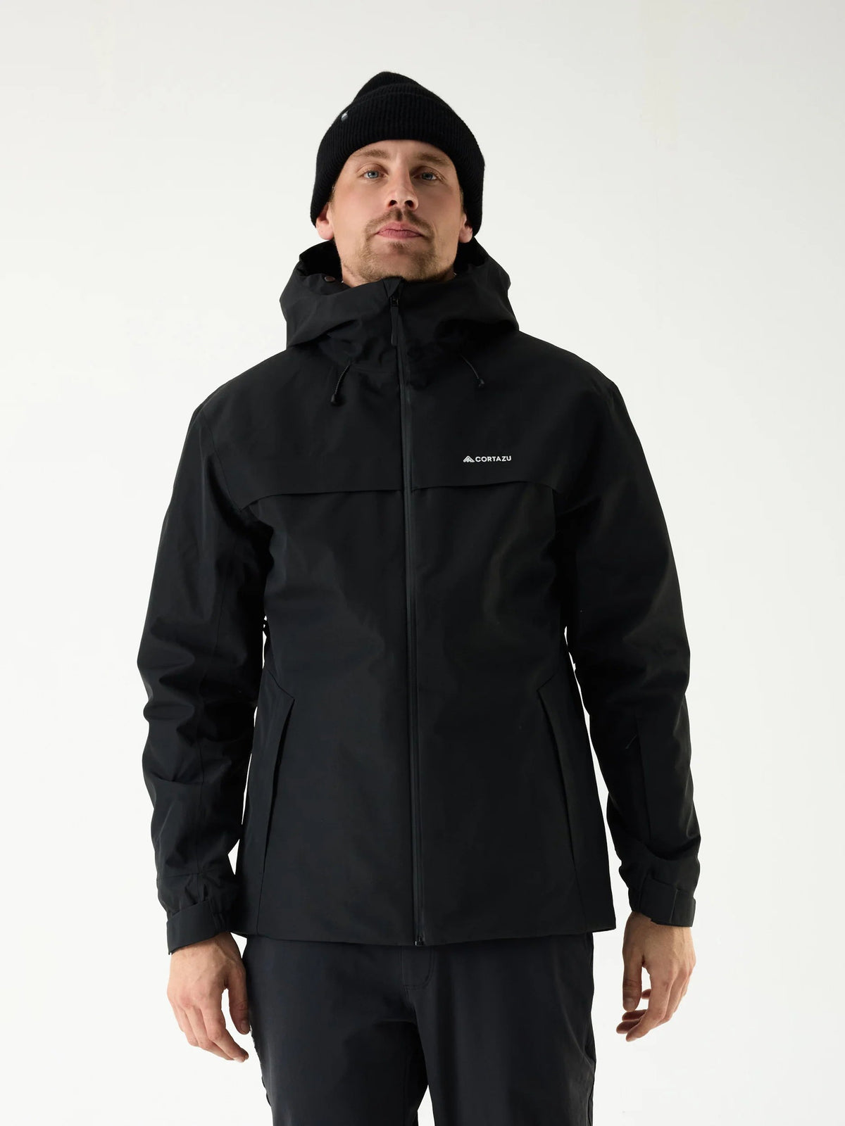 Cortazu Delta INS Shell Jacket men's in Black, front view on model