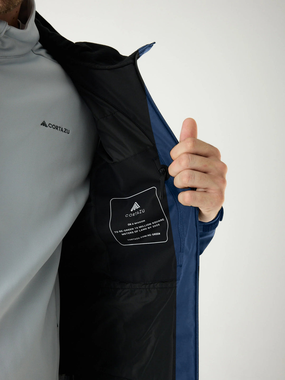 Cortazu Delta INS Shell Jacket men's in Dark Blue, inside pocket
