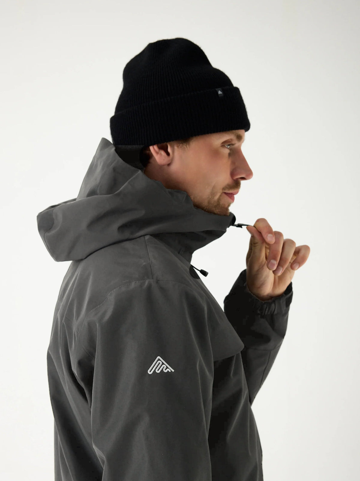 Cortazu Delta INS Shell Jacket men's in Dark Grey, side view close-up