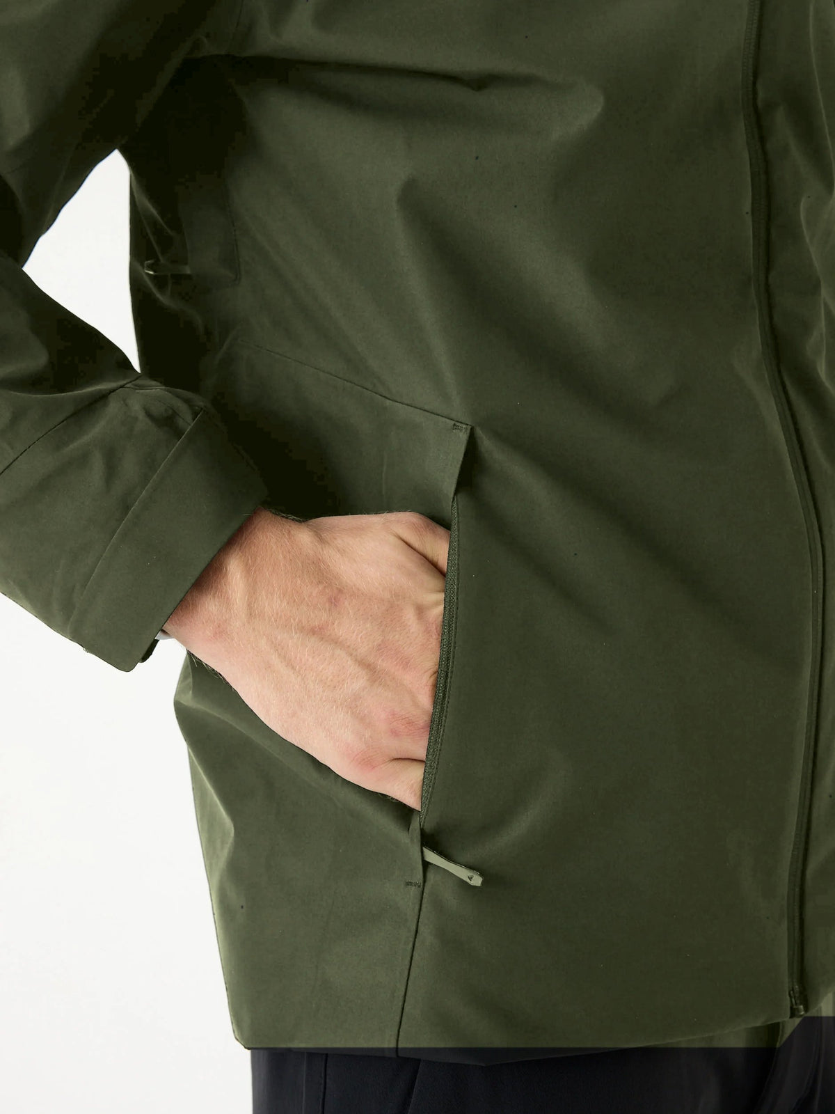 Cortazu Delta INS Shell Jacket men's in Mud Green, hand pocket