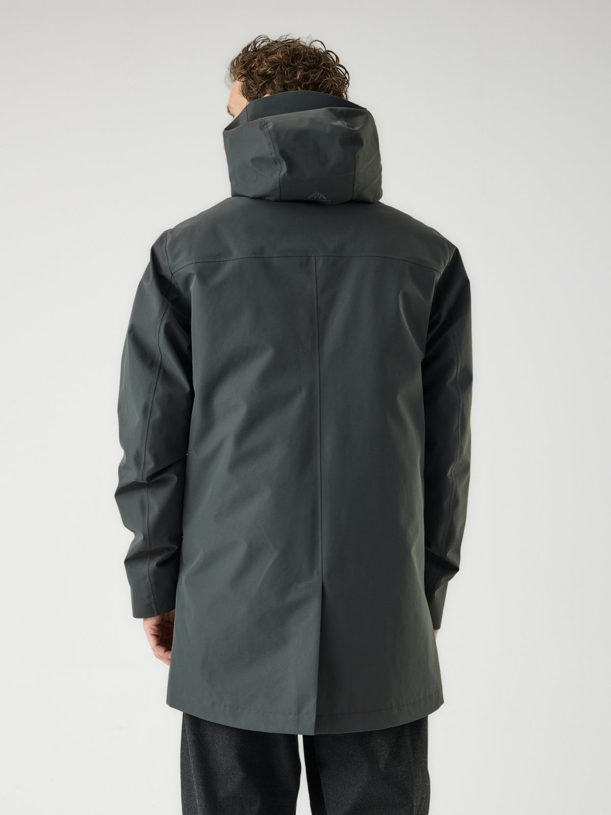 Cortazu Delta INS Parka men's in Dark Grey, back view on model