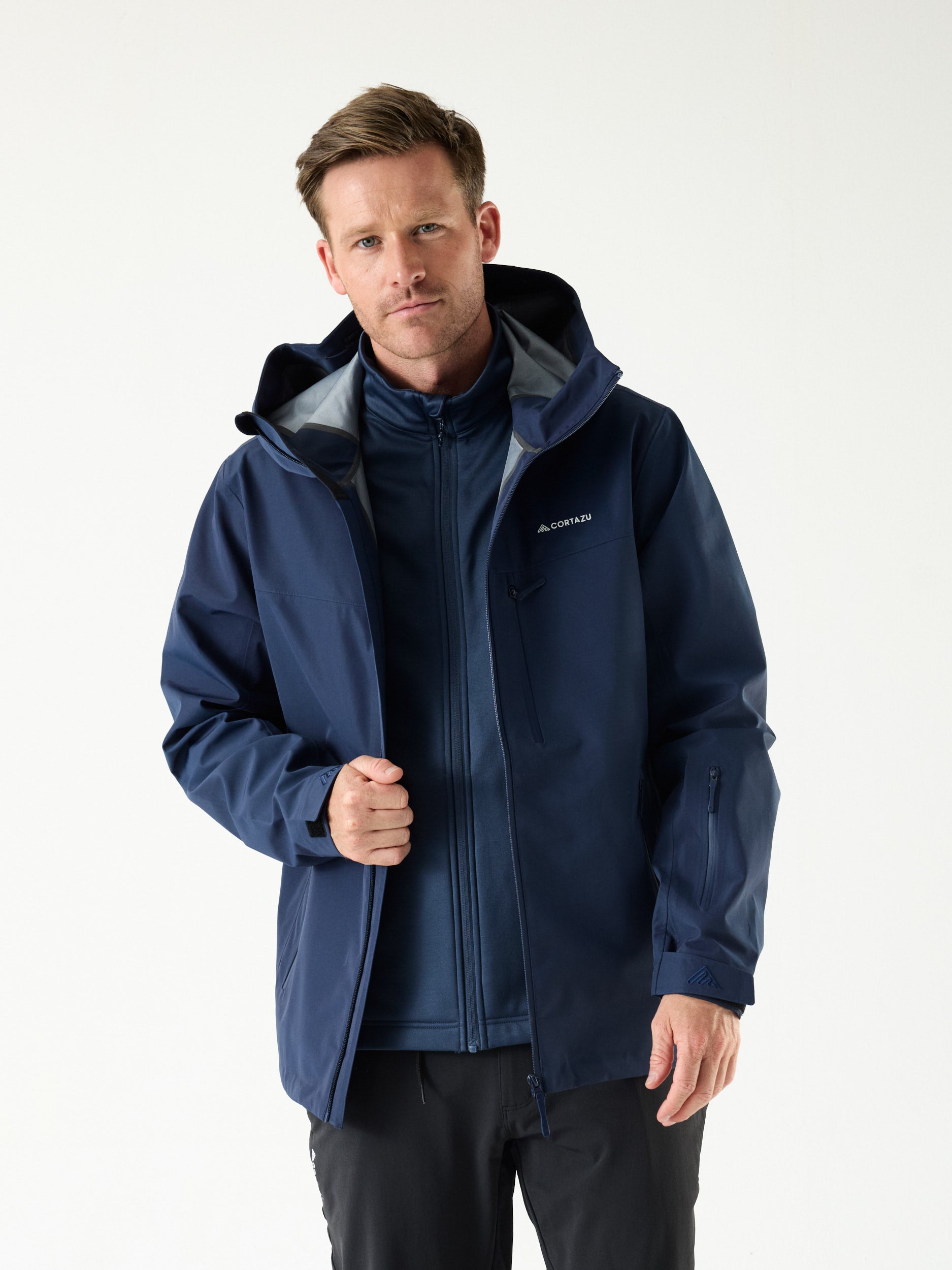 Load video: AW Hardshell Jacket 10M Dark Blue | Men