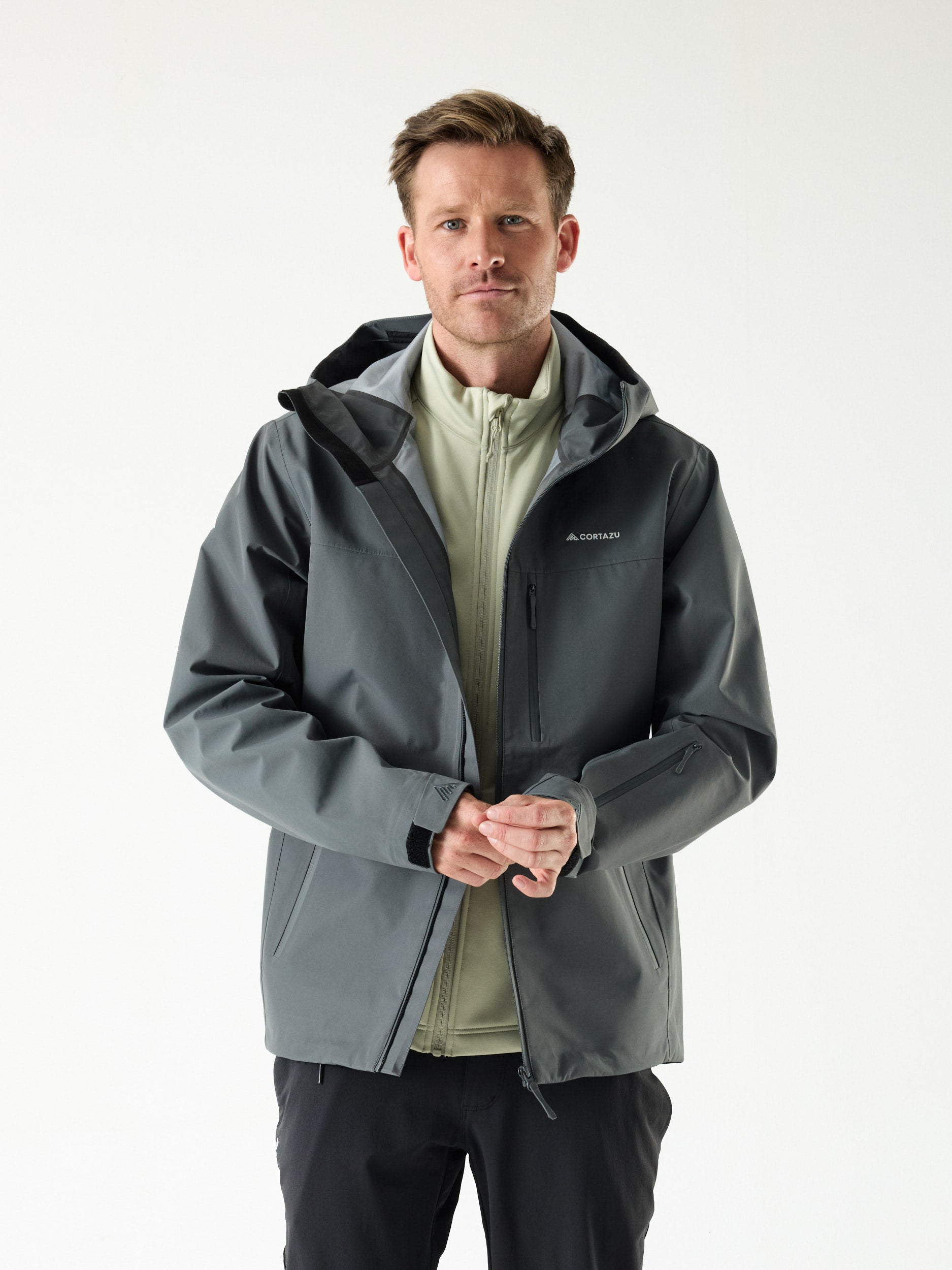 火々折(灰草)∶over loose jacket AW Hardshell Jacket 10M Mid Grey | Men – Cortazu