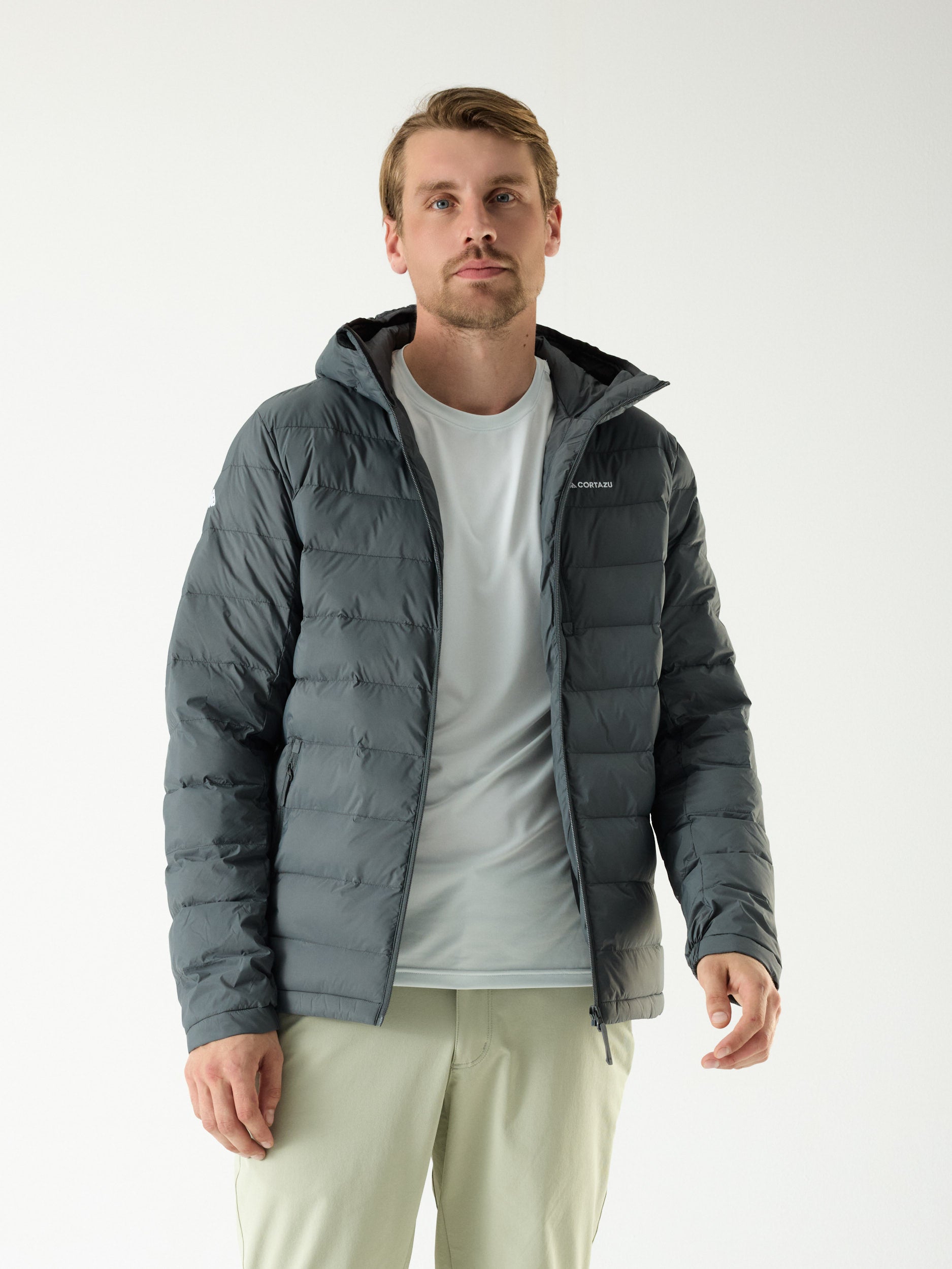Video laden: Mountain INS Hooded Jacket 10M Mid Grey | Heren